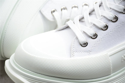 Alexander McQueen Tread Slick White Leather Boots
