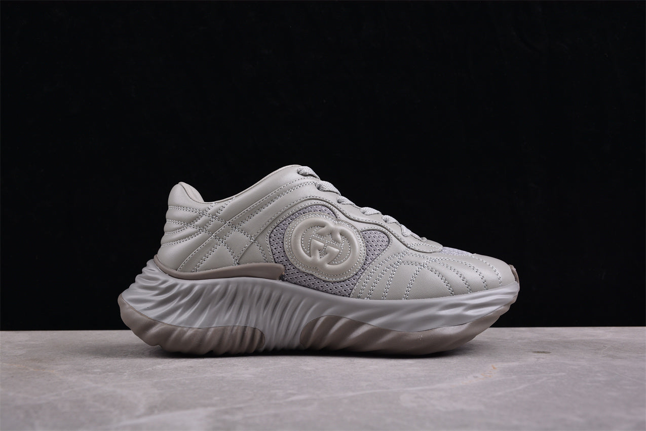Gucci Ripple Grey Leather Sneakers