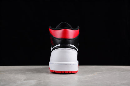 Nike Air Jordan 1 Mid White Black Gym Red Sneakers