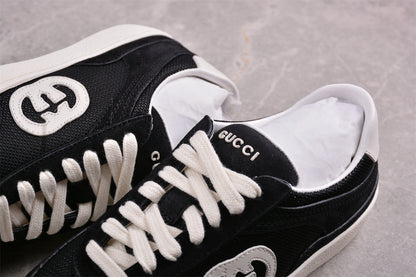 Gucci Interlocking G Black Suede Low Top Sneakers