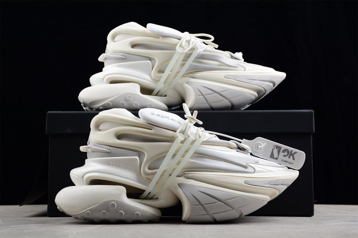 Balmain Unicorn Sneakers in All White – Neoprene and Leather