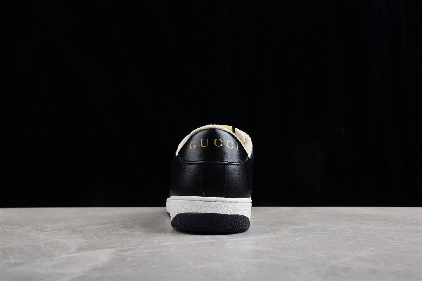 Gucci Women's Screener Black White Leather Sneakers