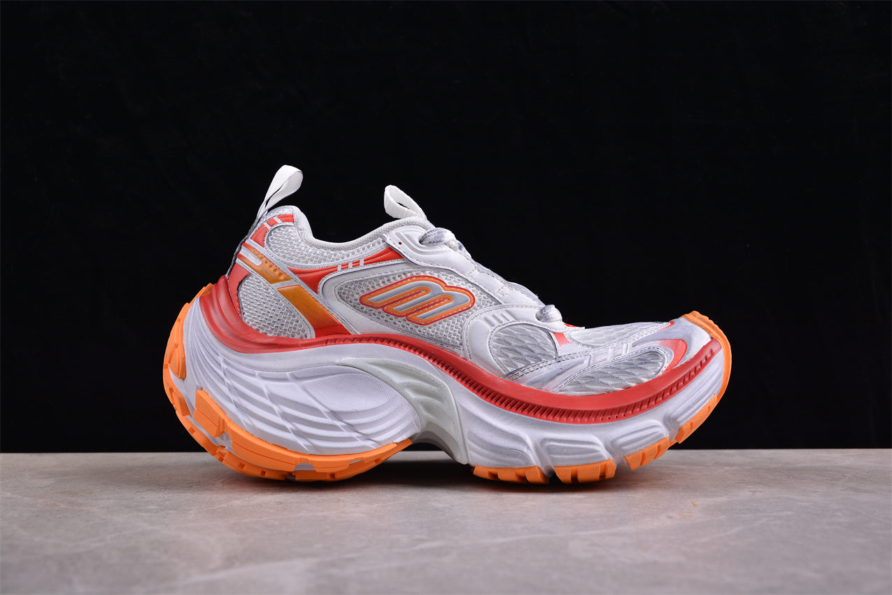 Balenciaga 10XL White Red Orange Mesh Sneakers