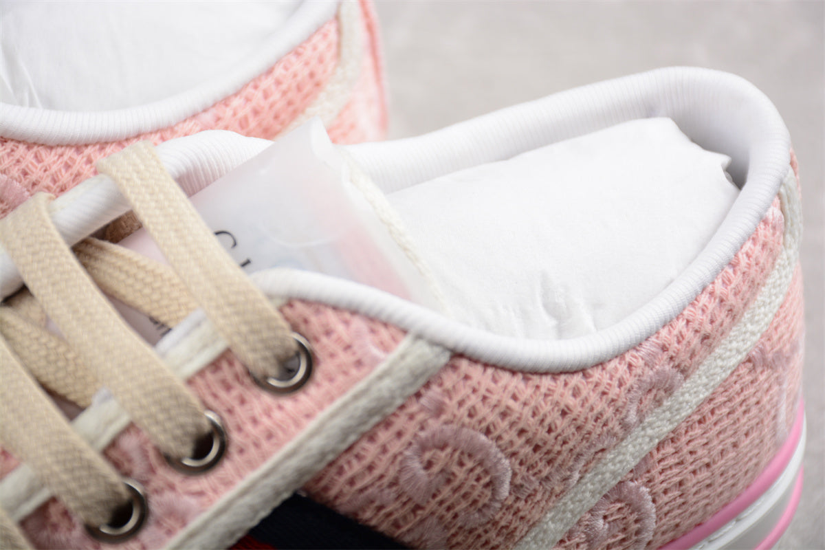 Gucci Tennis 1977 Pink GG Canvas Sneakers