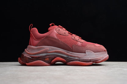 Balenciaga Triple S Burgundy Red Sneakers