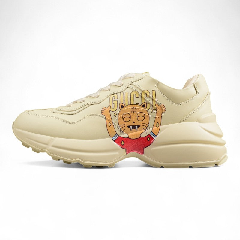 Gucci Rhyton Beige Cat Sneakers