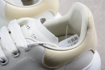 Alexander McQueen Oversized White Beige Leather Sneakers