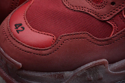 Balenciaga Triple S Burgundy Red Sneakers