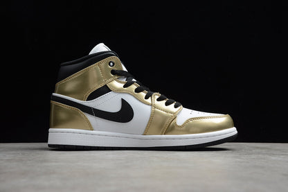 Nike Air Jordan 1 Mid SE Metallic Gold Sneakers