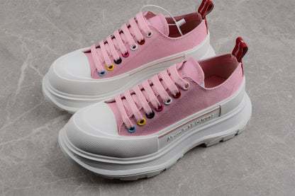 Alexander McQueen Tread Slick Pink Canvas Sneakers