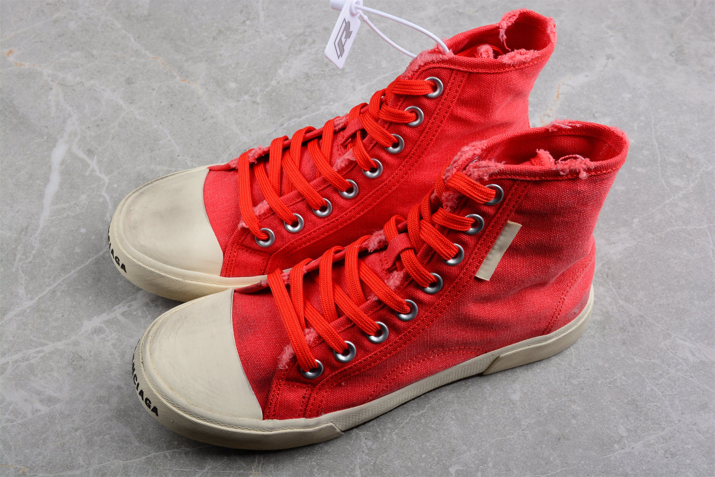 Balenciaga Paris Hi-Top Red White Sneakers