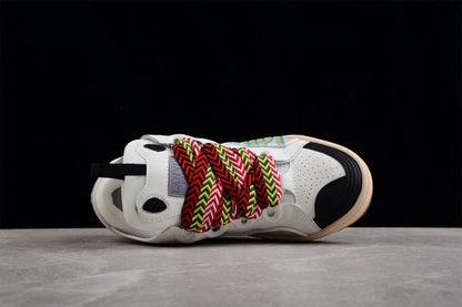 Lanvin Curb White Ivory Leather Sneakers