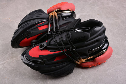Balmain Unicorn Black Red Trainers