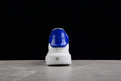 Alexander McQueen Oversized White Electric Blue Leather Sneakers