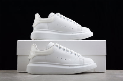 Alexander McQueen Oversized All White Leather Sneakers