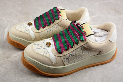 Gucci Screener GG Leather-Trimmed Canvas Sneakers