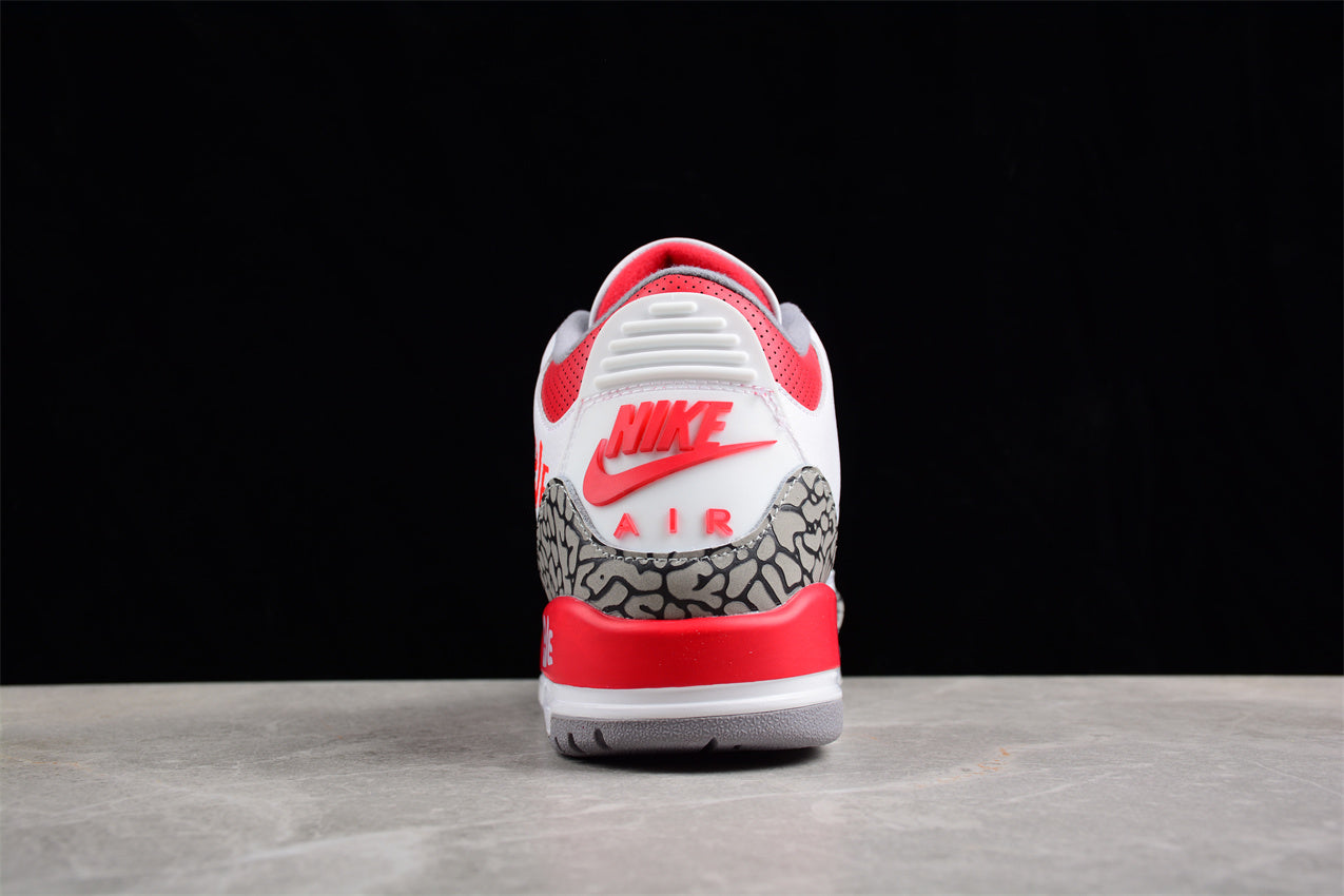 Air Jordan 3 OG Fire Red DIY "Love Basketball" Shoes