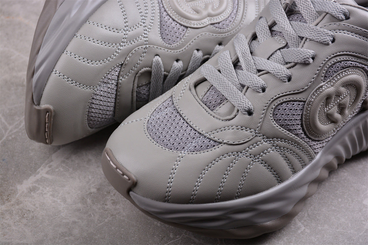 Gucci Ripple Grey Leather Sneakers