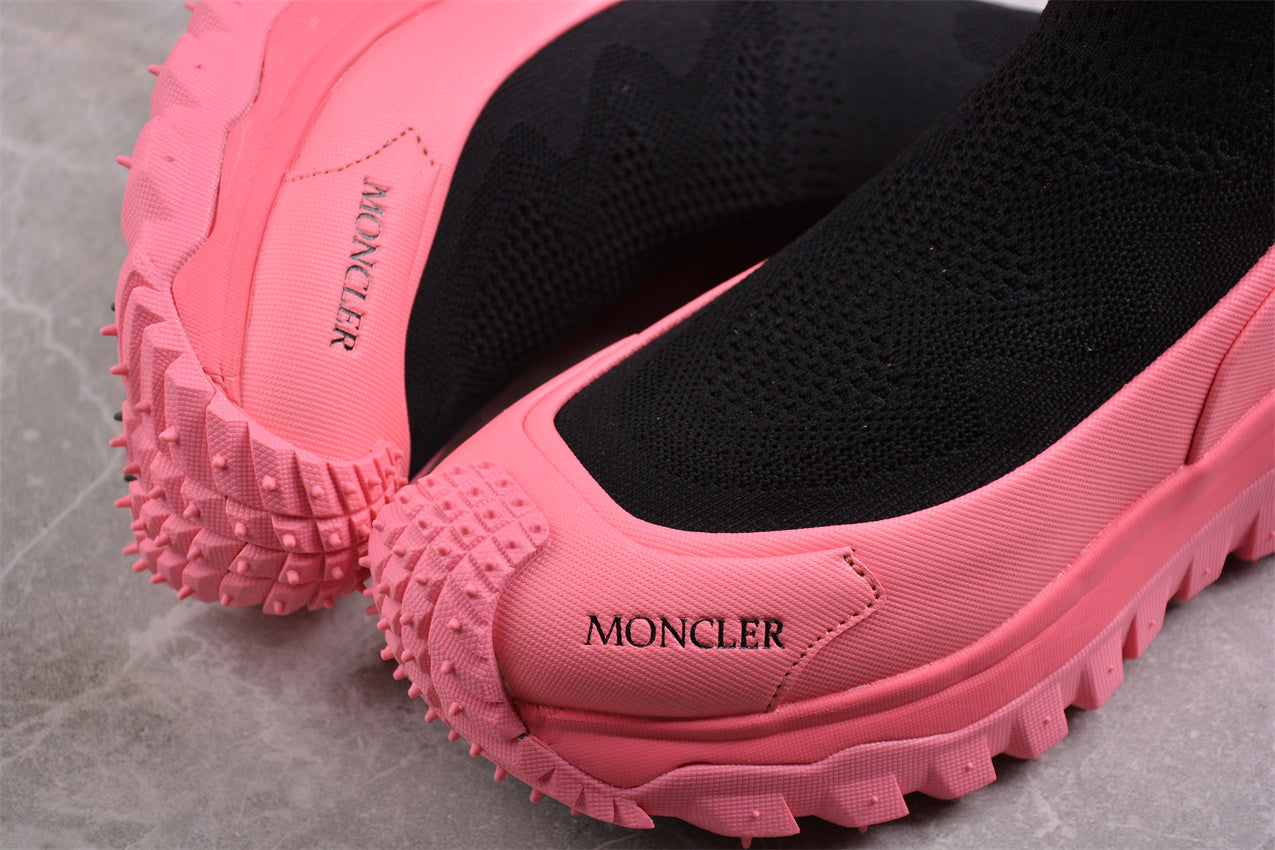 Moncler Trailgrip Sock Sneakers 'Black/Pink'