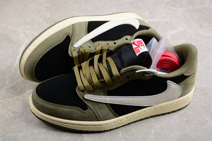 Travis Scott x Air Jordan 1 Low OG Dark Olive Sneakers