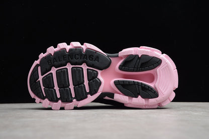 Women's Black & Pink Track Lifestyle Sneakers