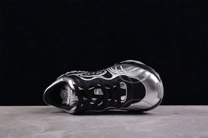 Gucci Ripple Silver & Black Leather Sneakers
