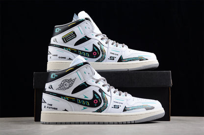 Nike Air Jordan 1 Mid The Future White Black Sneakers