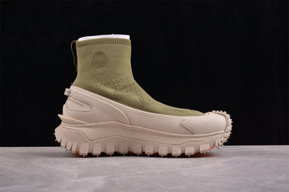 Moncler Trailgrip Sock Green Beige Sneakers