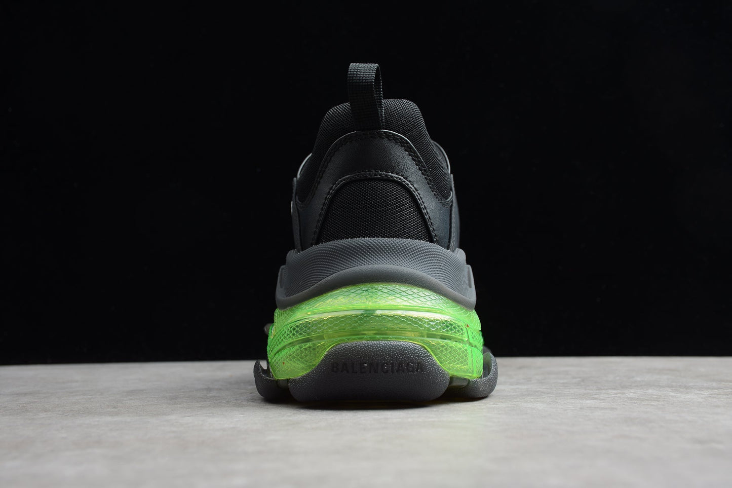 Balenciaga Women’s Triple S Black Green Clear Sole Sneakers