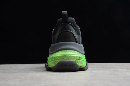 Balenciaga Women’s Triple S Black Green Clear Sole Sneakers