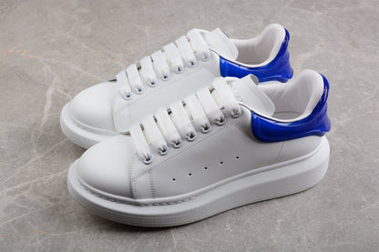 Alexander McQueen Oversized White Electric Blue Leather Sneakers