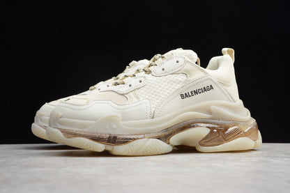 Balenciaga Triple S Light Beige Clear Sole Sneakers