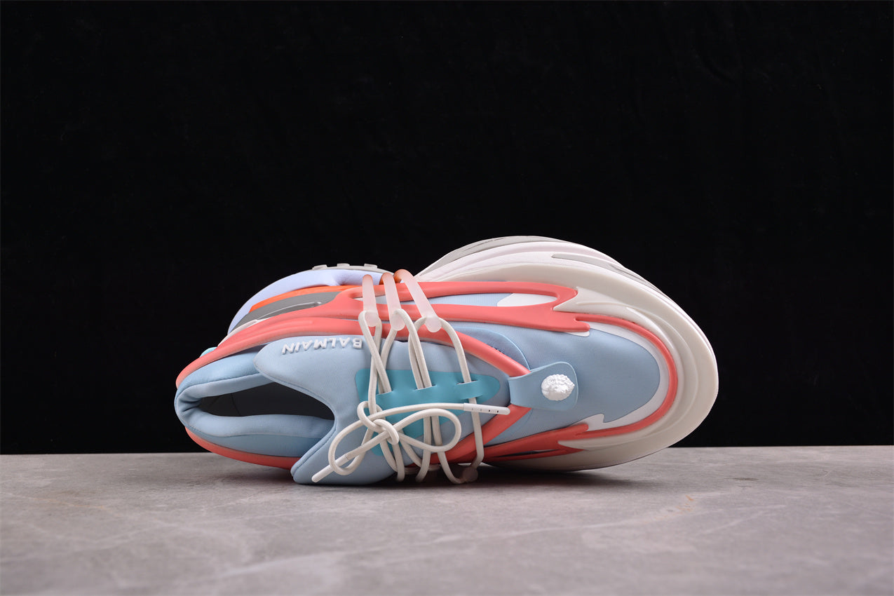 Balmain Unicorn Sneakers Light Blue/White – Neoprene and Leather