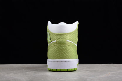 Nike Air Jordan 1 Mid SE Green Python Sneakers
