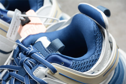 Men's White & Blue Track Lifestyle Sneakers