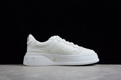 Gucci Embossed GG Logo White Platform Sneakers