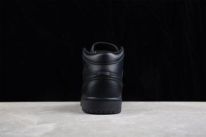 Nike Air Jordan 1 Mid Premium Triple Black Sneakers