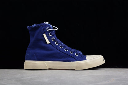 Balenciaga Paris High Top Canvas Blue Sneakers