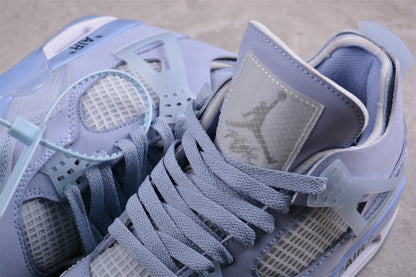 Off-White x Air Jordan 4 Custom Blue Sail Sneakers