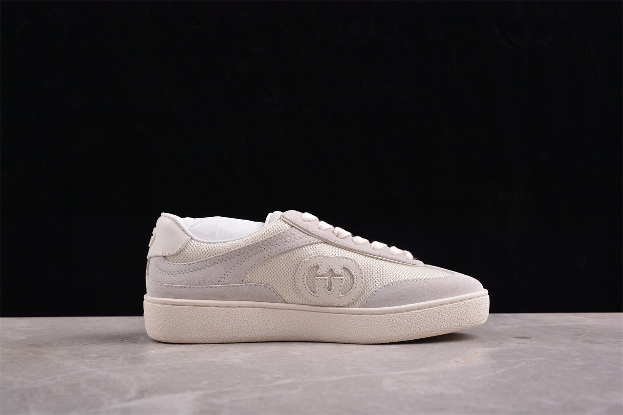 Gucci G75 White Suede Trainer Sneakers
