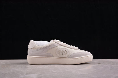 Gucci G75 White Suede Trainer Sneakers