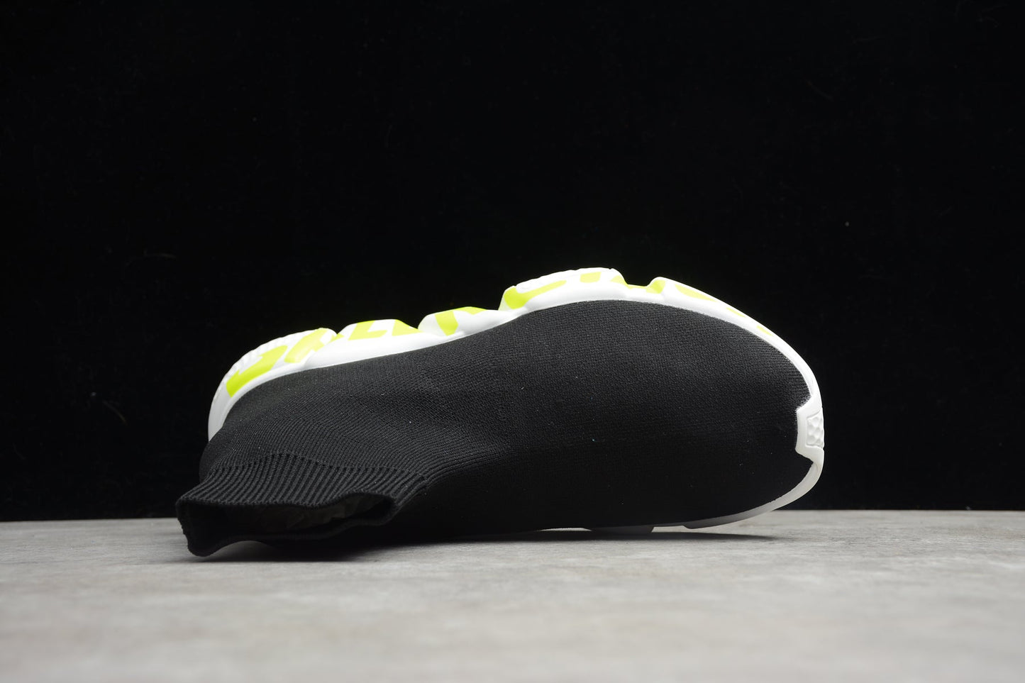 Black & Fluo Green Speed Knit Sneakers
