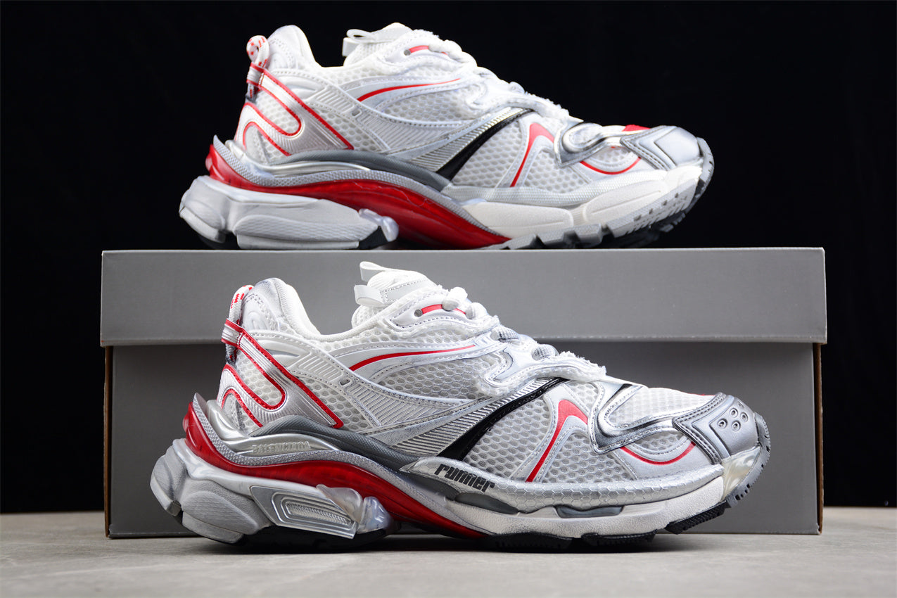 Balenciaga Runner 2.0 White Red Mesh Sneakers