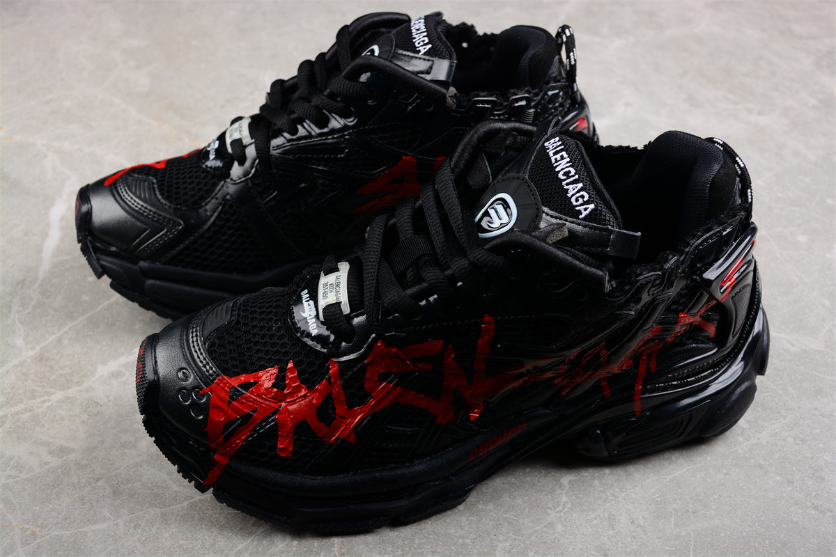 Balenciaga Runner Graffiti Black Red Sneakers