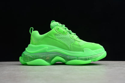 Balenciaga Triple S Neon Green Clear Sole Sneakers