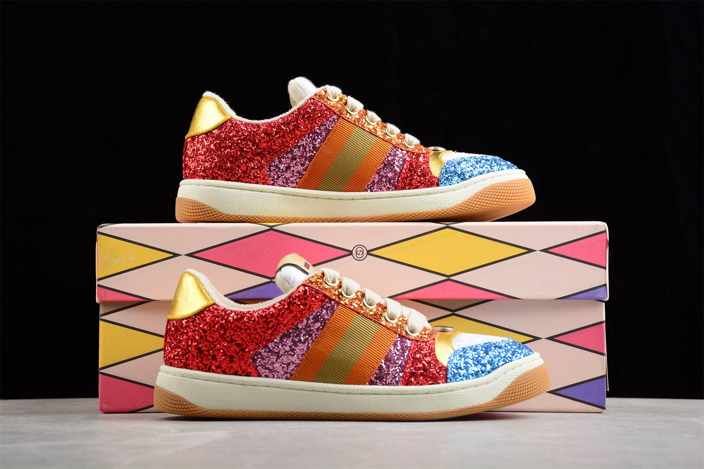 Gucci Glitter Screener Multicolor Sneakers