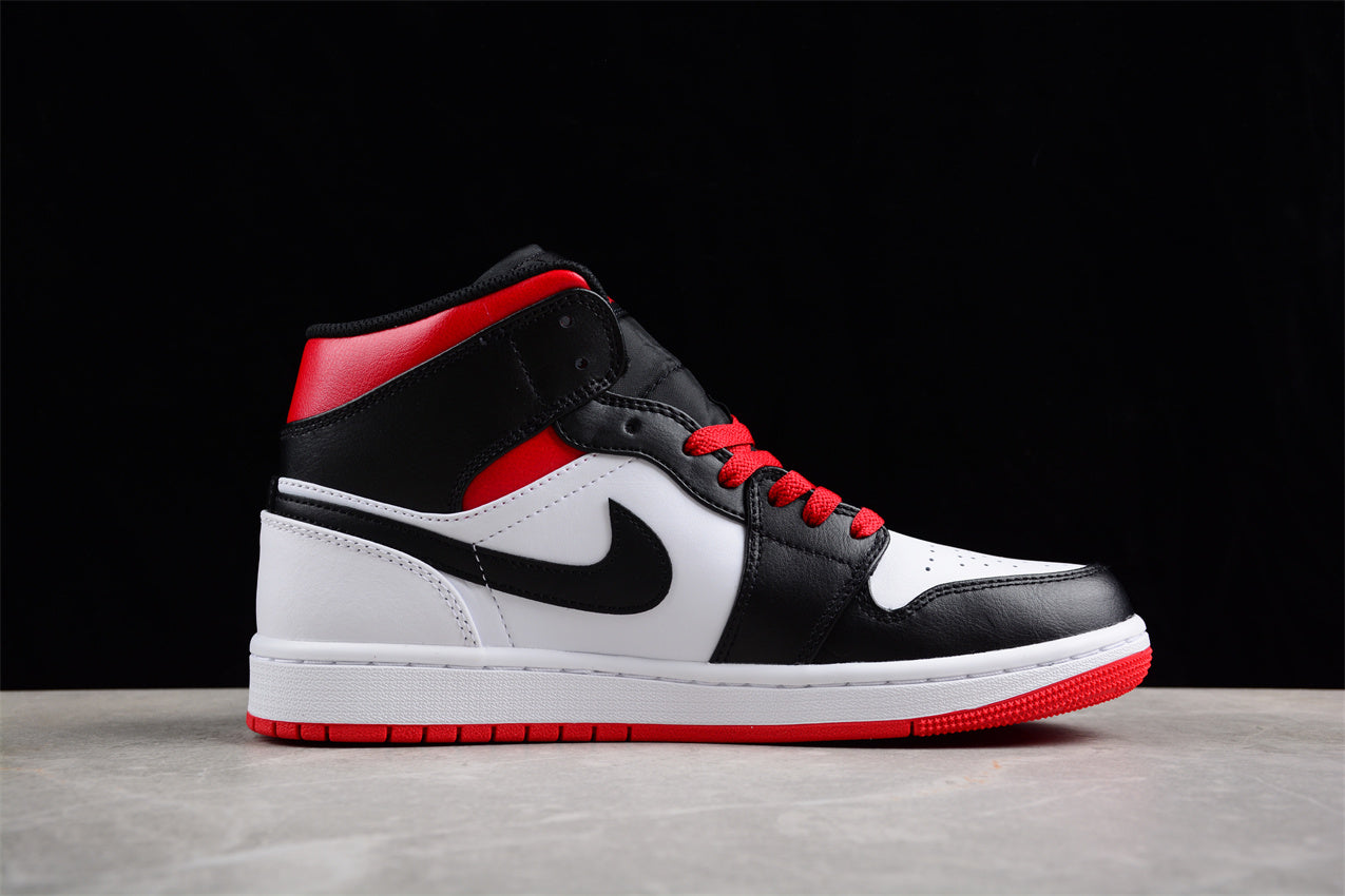 Nike Air Jordan 1 Mid "White/Black/Gym Red"