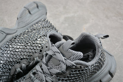 Balenciaga 3XL Fishnet Silver Sneakers
