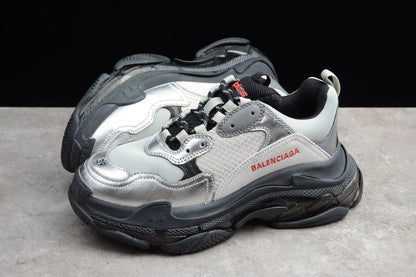 Balenciaga Triple S Clear Sole Grey Silver Black Sneakers