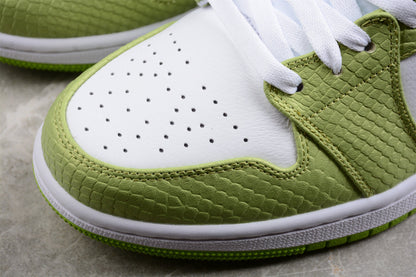Nike Air Jordan 1 Mid SE Green Python Sneakers